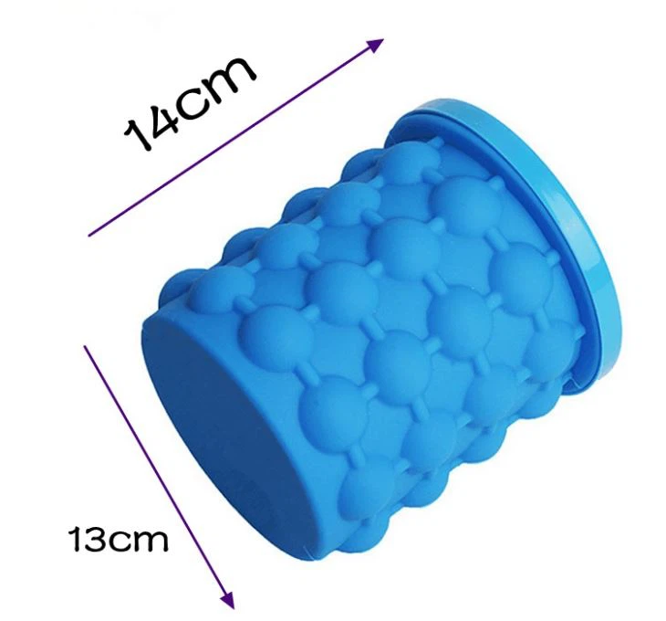 Silicone Cylindrical Ice Genie Wine Ice Bucket With Lid