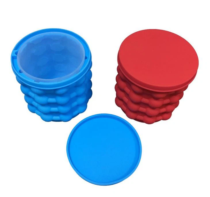 Silicone Cylindrical Ice Genie Wine Ice Bucket With Lid