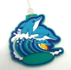 3D Travel Company Logo Dolphin PVC Prtljaga Tag
