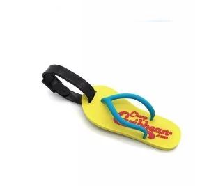 Nova flip flop oblika mehka PVC prtljaga tag