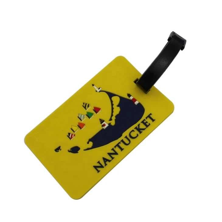 Neswest 2D Square PVC Luggage Tags With Lighthouse Sailing Logo