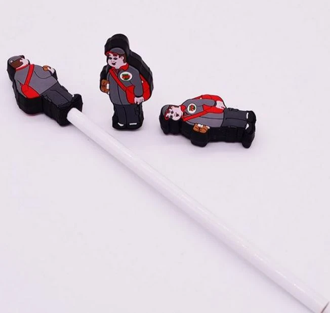3D Personalized Pencil Topper Cartoon 2D Soft Pvc Rubber Pen Caps